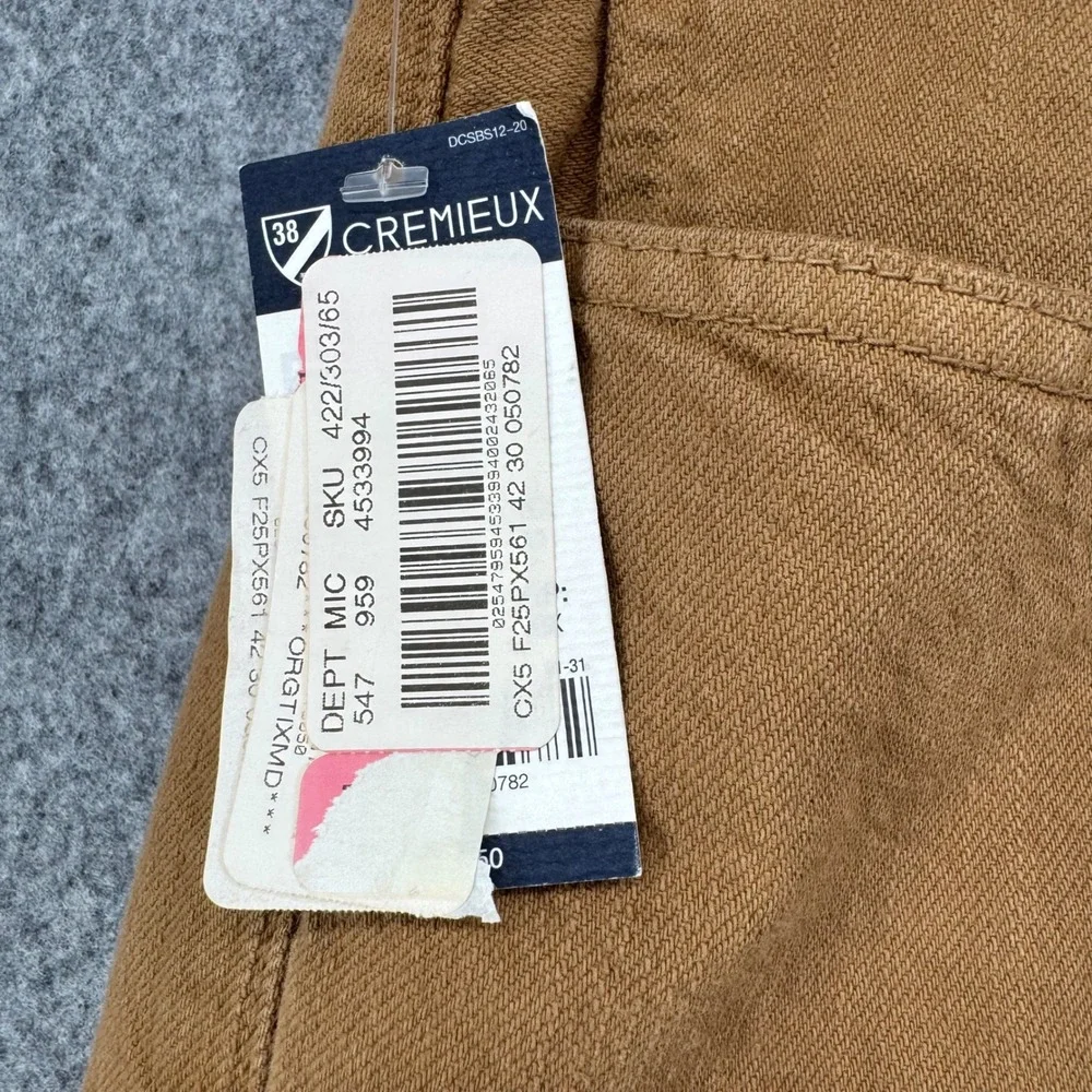 NEW Cremieux Austin Jeans Mens 42x30 Brown Relaxed Straight Leg Denim